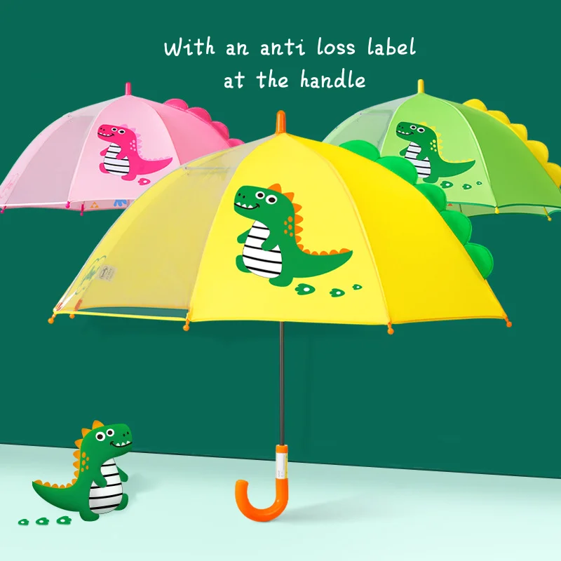 

Children's Umbrella Cartoon Three-Dimensional Dinosaur Sunshade Kindergarten Baby Long Handle Umbrella