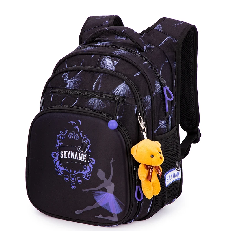 

Ортопедический школьный портфель для девочек, брендовый рюкзак с мультипликационным рисунком, Детская сумка на плечо для учеников начальной школы 1-3 классов