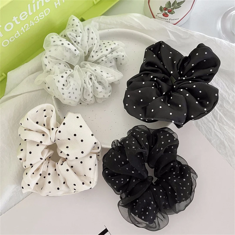 Elastic Hair Tie Rubber Bands Large Satin Dot Scrunchies Ponytail Holder Hair Rope Double Layer Organza Hair Ring Headwear
Elastic Hair Tie Rubber Bands Large Satin Dot Scrunchies Ponytail Holder Hair Rope Double Layer Organza Hair Ring Headwear