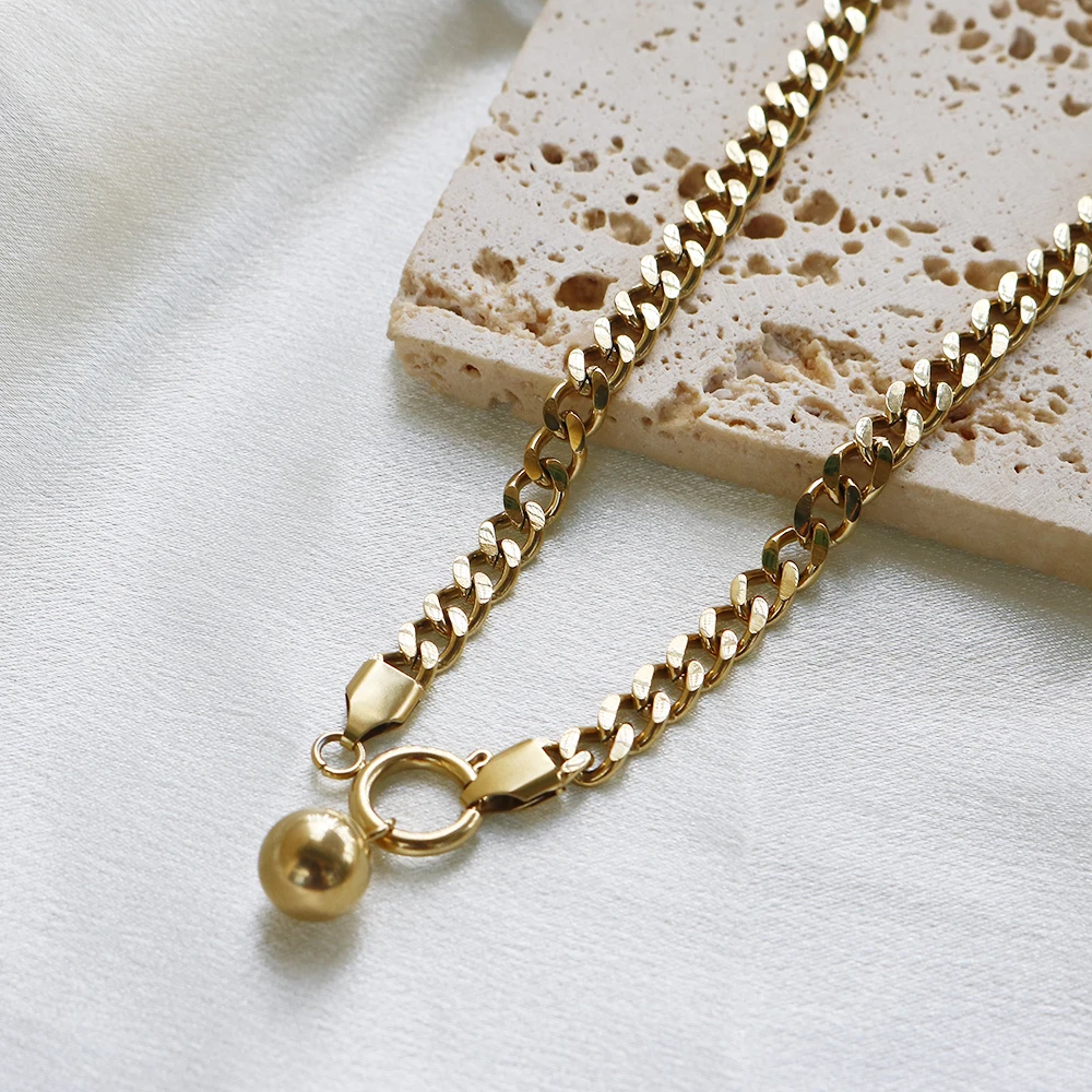 Stainless Steel Necklace For Women 6mm Flat Cuban Chain Jewelry Accessories Punk Chunky Miami Small Ball Pendant Necklace
Stainless Steel Necklace For Women 6mm Flat Cuban Chain Jewelry Accessories Punk Chunky Miami Small Ball Pendant Necklace