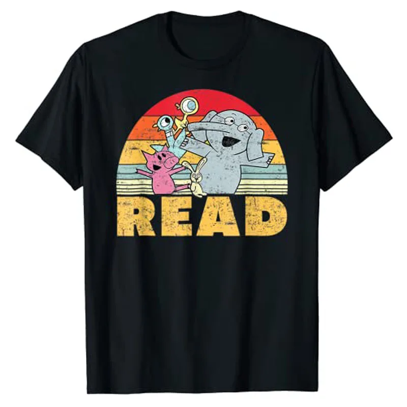 

Funny Teacher Library Read Book Club Piggie Elephant Pigeons T-Shirt Cute Lovely Bibliophile,Librarian,Fanatical Reader Clothes