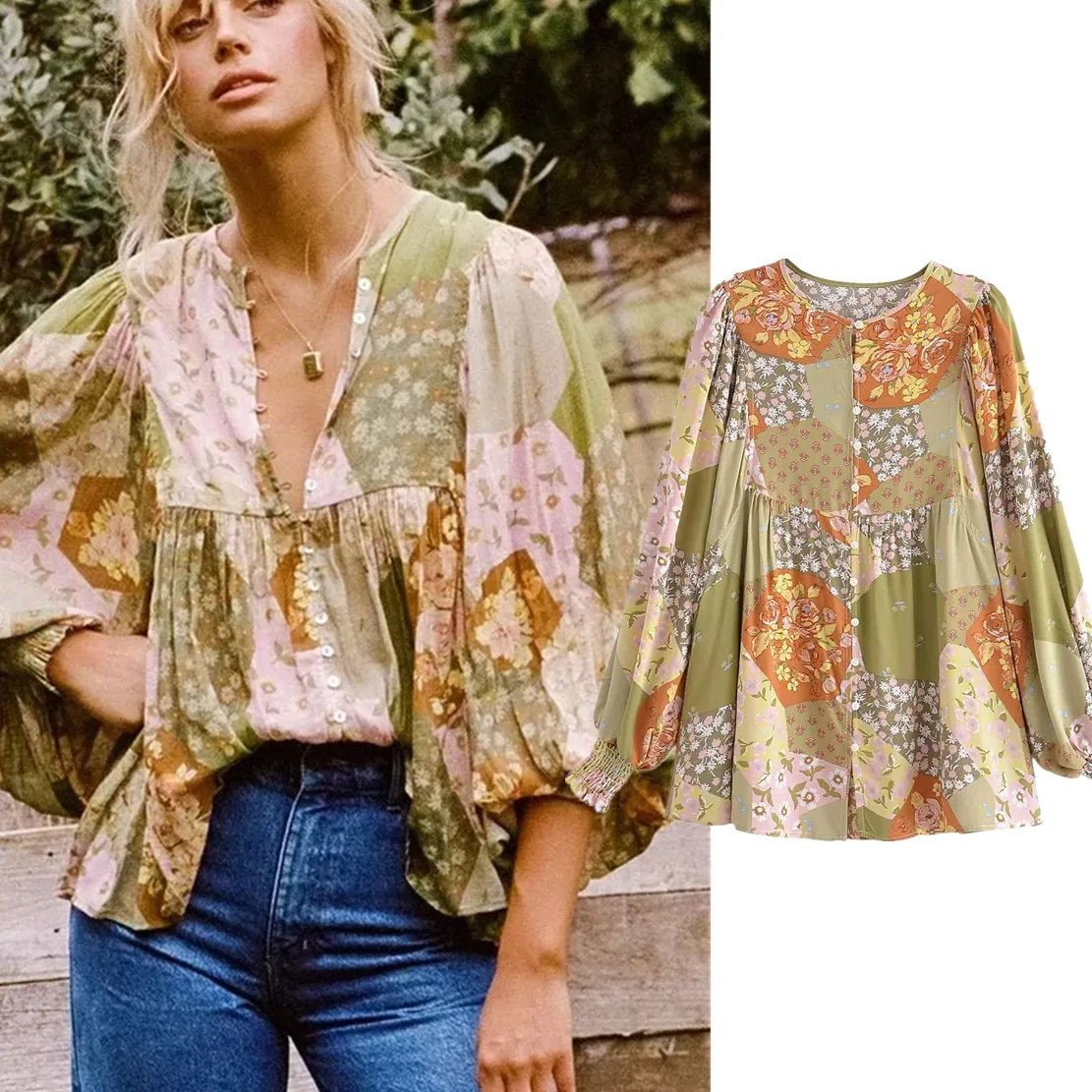 Maxdutti Indie Folk Floral Print Blouse Lantern Sleeve Loose Casual Shirt Autumn Blouse Women Tops
Maxdutti Indie Folk Floral Print Blouse Lantern Sleeve Loose Casual Shirt Autumn Blouse Women Tops