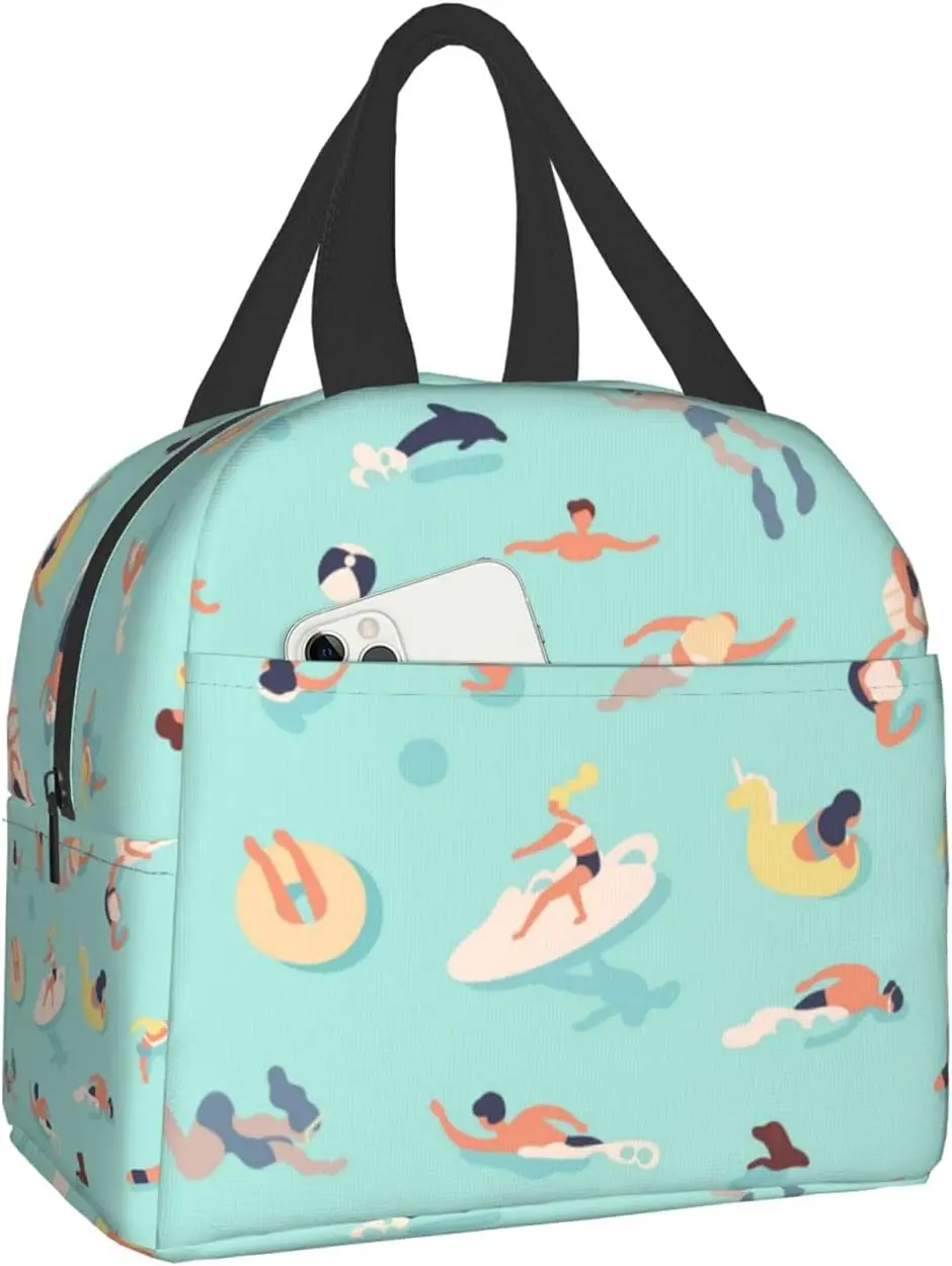 Summer People Swimming Lunch Box Travel Bag Picnic Bags Insulated Durable Shopping Bag Back To School Reusable Waterproof Bags
Summer People Swimming Lunch Box Travel Bag Picnic Bags Insulated Durable Shopping Bag Back To School Reusable Waterproof Bags