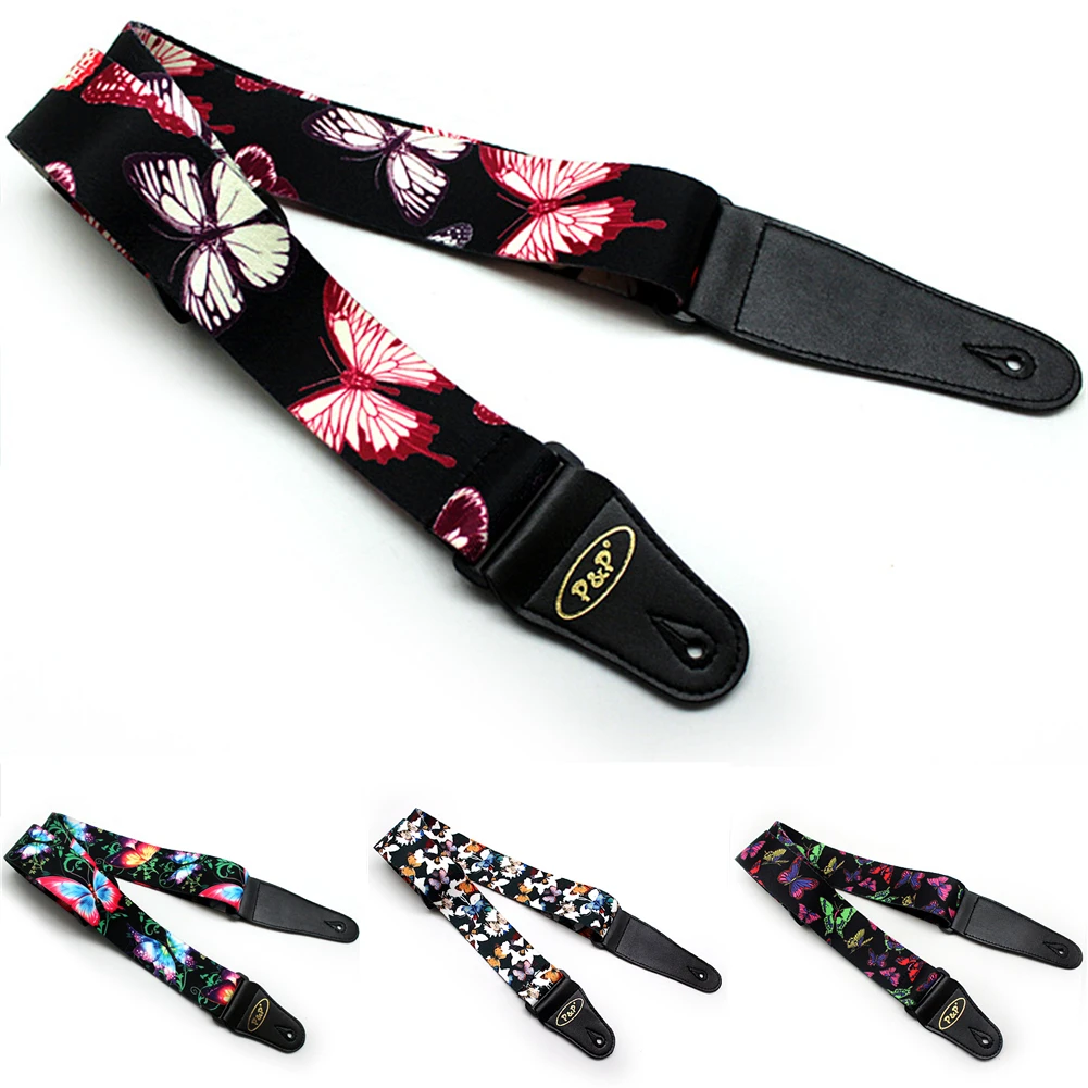 Adjustable Electric Acoustic Guitar Strap Belt Butterfly Pattern Leather End Comfortable Bass Acoustic Electric Guitar Accessory
Adjustable Electric Acoustic Guitar Strap Belt Butterfly Pattern Leather End Comfortable Bass Acoustic Electric Guitar Accessory