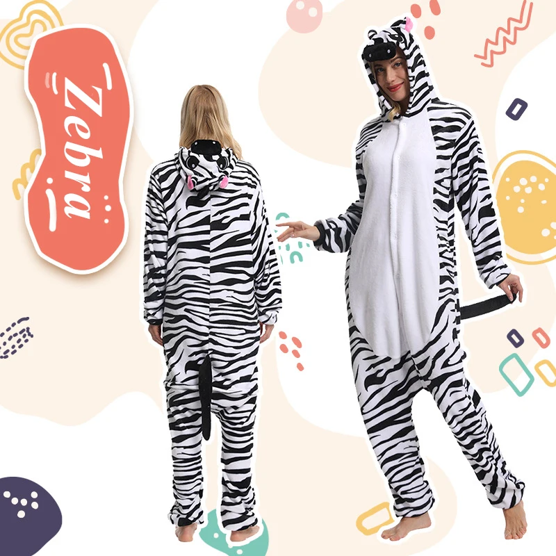 Winter Nightclothes One-piece Pajamas Homewear Flannel Hooded Pajamas Couple Sleepwear Animal Zebra Shape Cute Adult Children
Winter Nightclothes One-piece Pajamas Homewear Flannel Hooded Pajamas Couple Sleepwear Animal Zebra Shape Cute Adult Children