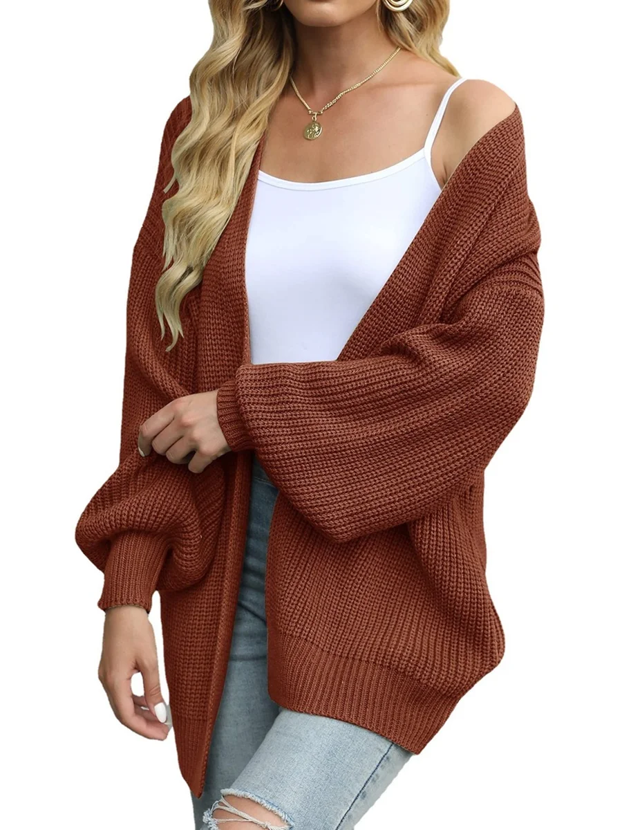 Mandylandy Women Autumn Winter Loose Knitted Cardigan Sweater Top Fashion Casual Long Lantern Sleeve Open Front Knitwear
Mandylandy Women Autumn Winter Loose Knitted Cardigan Sweater Top Fashion Casual Long Lantern Sleeve Open Front Knitwear