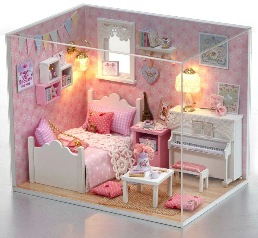 Doll House with Dust Cover Diy Miniatura Wooden Dollhouses Furniture Dollhouse Miniature Toy Model Kits Toys Birthday Gifts
Doll House with Dust Cover Diy Miniatura Wooden Dollhouses Furniture Dollhouse Miniature Toy Model Kits Toys Birthday Gifts