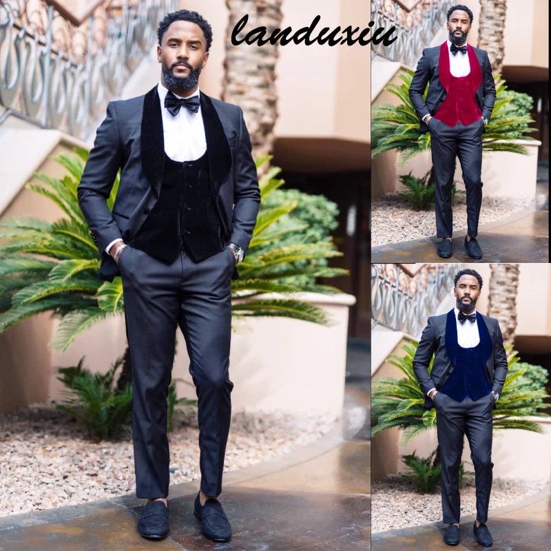 Landuxiu Mens Wedding Suit 3 Piece Custom Bridegroom Prom Party Tuxedo Slim Fit Blazer Velvet Double Breasted Jacket Pants Vest
Landuxiu Mens Wedding Suit 3 Piece Custom Bridegroom Prom Party Tuxedo Slim Fit Blazer Velvet Double Breasted Jacket Pants Vest