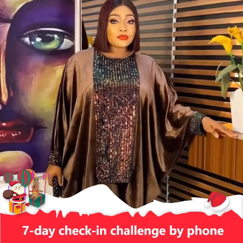 2 Piece Set Africa Clothes Dashiki African Velvet Fashion Suits Top And Trousers Plus Size Sequin Party Clothing for Lady 2023
2 Piece Set Africa Clothes Dashiki African Velvet Fashion Suits Top And Trousers Plus Size Sequin Party Clothing for Lady 2023