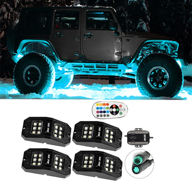 RGBW LED Rock Light Upgraded 210 Degree Wide Angle 4 Pod Lights Phone Music Mode flashing Neon Lights Under Auto Truck SUV ATV
RGBW LED Rock Light Upgraded 210 Degree Wide Angle 4 Pod Lights Phone Music Mode flashing Neon Lights Under Auto Truck SUV ATV