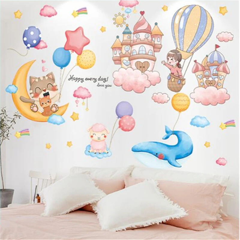 Animals Balloons Wall Stickers DIY Girl Castles Wall Decals for Kids Rooms Baby Bedroom Kindergarten Nursery Home Decoration
Animals Balloons Wall Stickers DIY Girl Castles Wall Decals for Kids Rooms Baby Bedroom Kindergarten Nursery Home Decoration