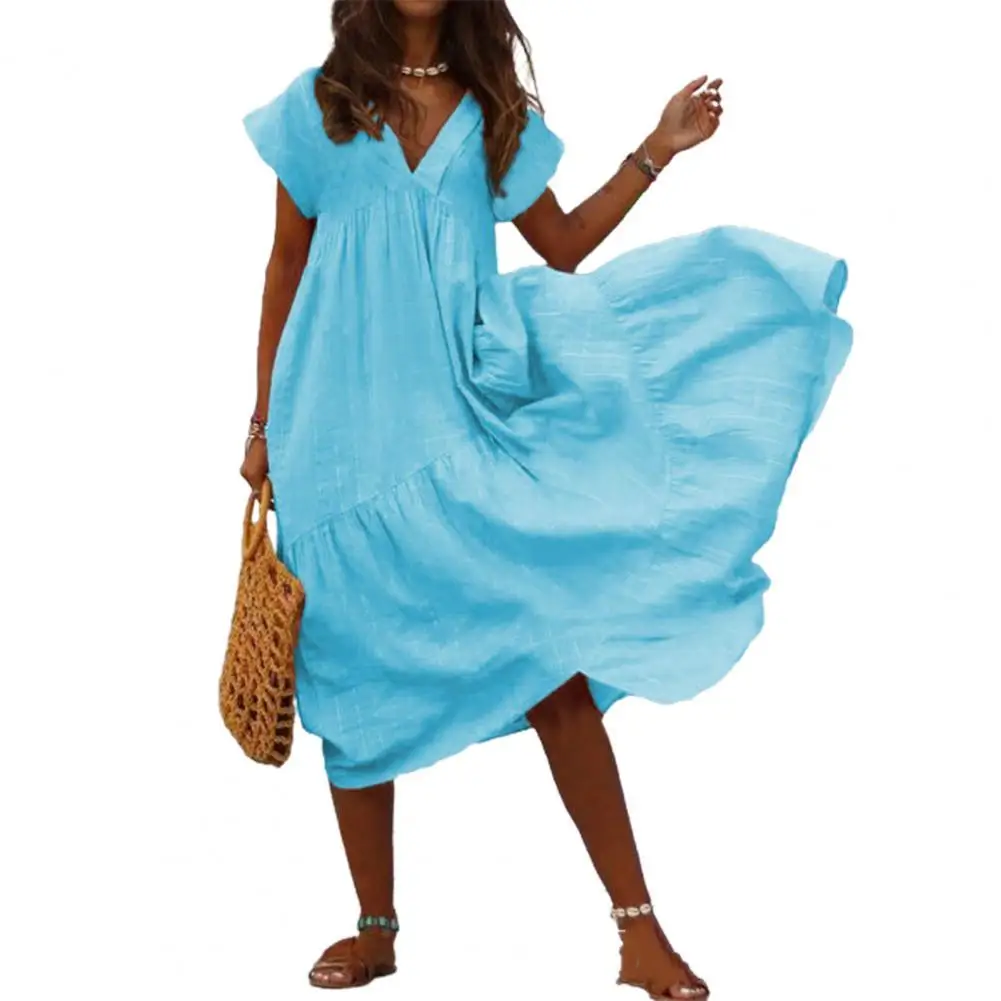 Элегантное стильное Асимметричное Платье макси с большим подолом, женский сарафан с V-образным вырезом для офиса
Элегантное стильное Асимметричное Платье макси с большим подолом, женский сарафан с V-образным вырезом для офиса