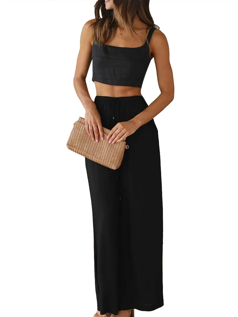 Domingbub Women Summer Casual Loose Fit Long Pants Drawstring Solid Elastic Highwaist Wide Leg Beach Trousers Khaki-131647
Domingbub Women Summer Casual Loose Fit Long Pants Drawstring Solid Elastic Highwaist Wide Leg Beach Trousers Khaki-131647
