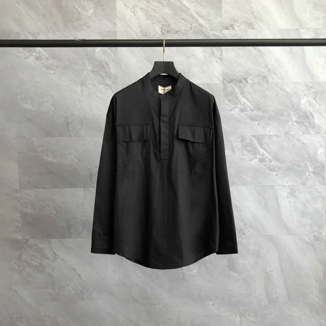 Essentials Sixth Collection Black Shirt MEN's Hip hop Shirt Half Botton Loose Shirts Best Quality Essentials Streetwear Clothes 
Essentials Sixth Collection Black Shirt MEN's Hip hop Shirt Half Botton Loose Shirts Best Quality Essentials Streetwear Clothes