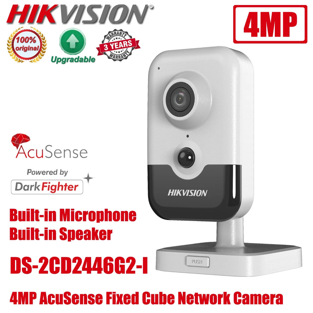 Original Hikvision DS-2CD2446G2-I 4MP IR AcuSense DarkFighter Cube Network CCTV IP Camera PIR Built-in Two-way Audio
Original Hikvision DS-2CD2446G2-I 4MP IR AcuSense DarkFighter Cube Network CCTV IP Camera PIR Built-in Two-way Audio