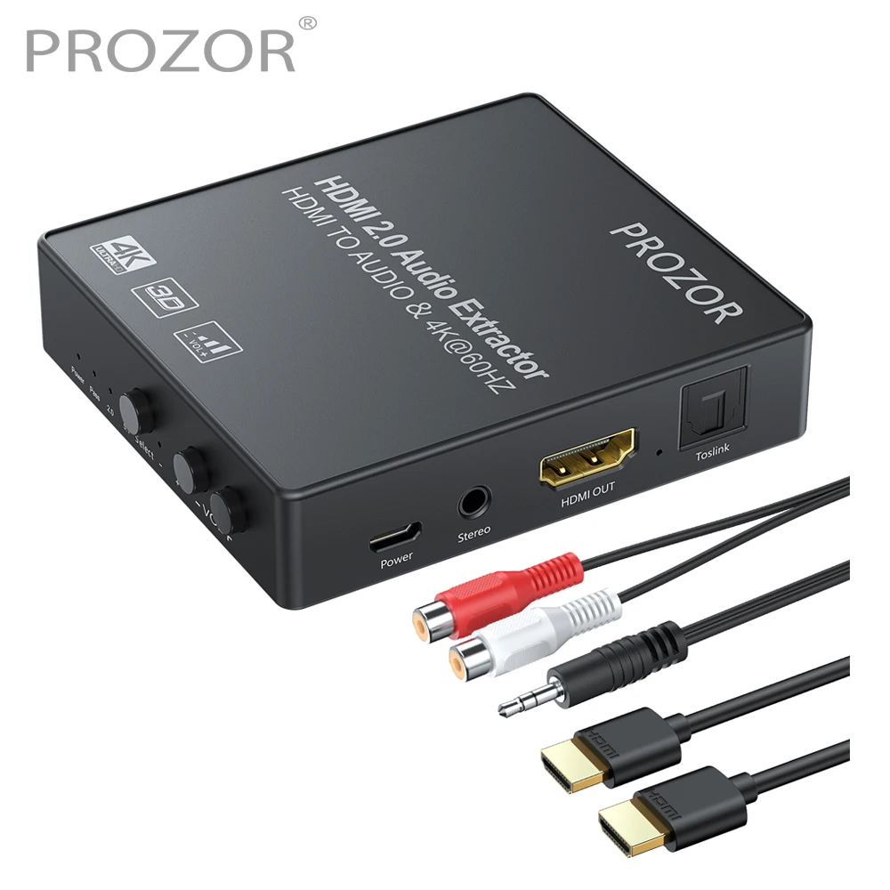 PROZOR HDMI-совместимый аудио экстрактор HDMI-совместим с Toslink SPDIF аналоговый 3,5 мм стерео аудио конвертер с регулятором громкости
PROZOR HDMI-совместимый аудио экстрактор HDMI-совместим с Toslink SPDIF аналоговый 3,5 мм стерео аудио конвертер с регулятором громкости