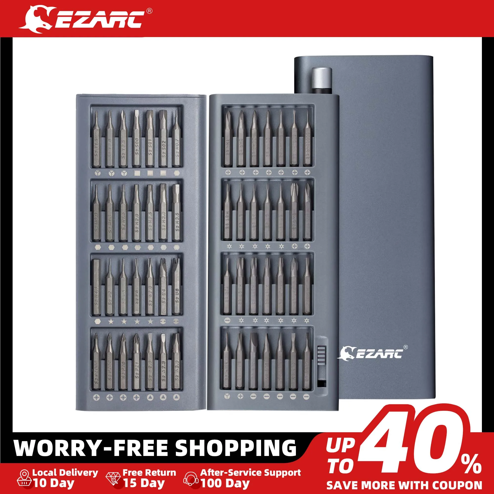 EZARC 57 in 1 Mini Precision Screwdriver Set Tools Magnetic Driver Bit with Aluminum Case Repair Kit for Phone PC Watch Glasses
EZARC 57 in 1 Mini Precision Screwdriver Set Tools Magnetic Driver Bit with Aluminum Case Repair Kit for Phone PC Watch Glasses
