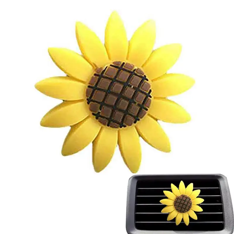 

Car Sunflower Vent Clips Car Sunflower Aromatherapy With Aroma Card Slot Diffuser Sunflower Clip Improve Interior Air Car Vent