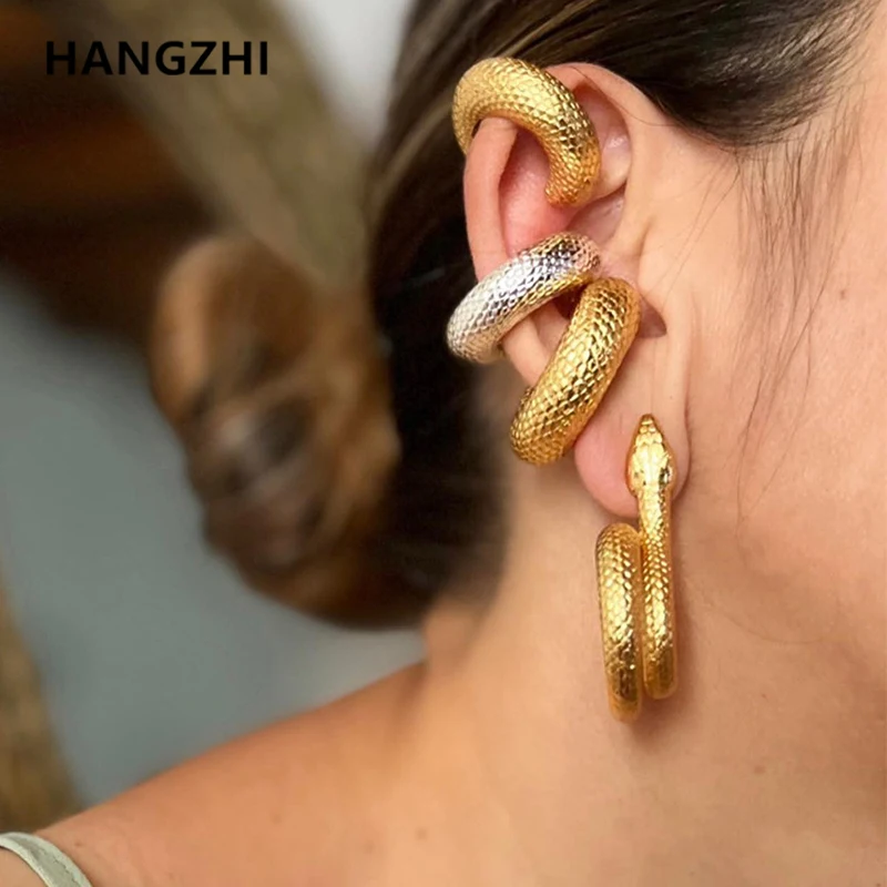 HangZhi New Thick Stainless Steel Hoop Earrings for Women Men Fashion Ear Clips Chunky Golden Punk Ear Cuff Jewelry 2023 Trend 
HangZhi New Thick Stainless Steel Hoop Earrings for Women Men Fashion Ear Clips Chunky Golden Punk Ear Cuff Jewelry 2023 Trend
