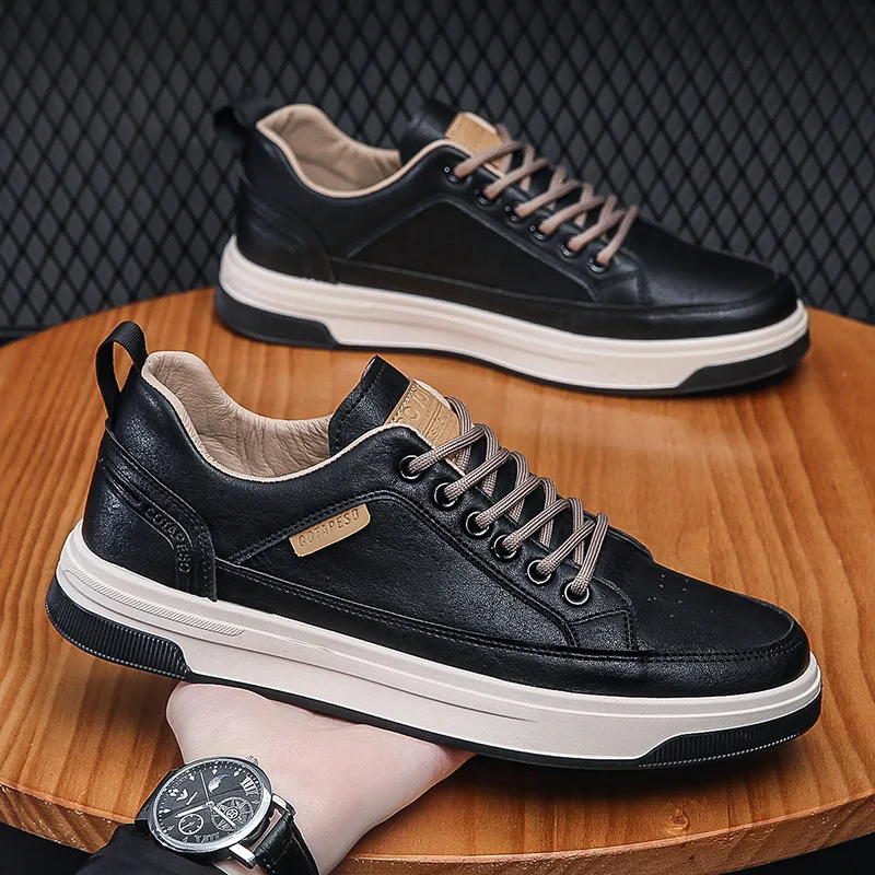 PU Leather Men Casual Shoes Thick-soled Business Men Sneakers Antiskid Shoes Fashion Men Oxford Shoes Outdoor Sports Sneakers
PU Leather Men Casual Shoes Thick-soled Business Men Sneakers Antiskid Shoes Fashion Men Oxford Shoes Outdoor Sports Sneakers