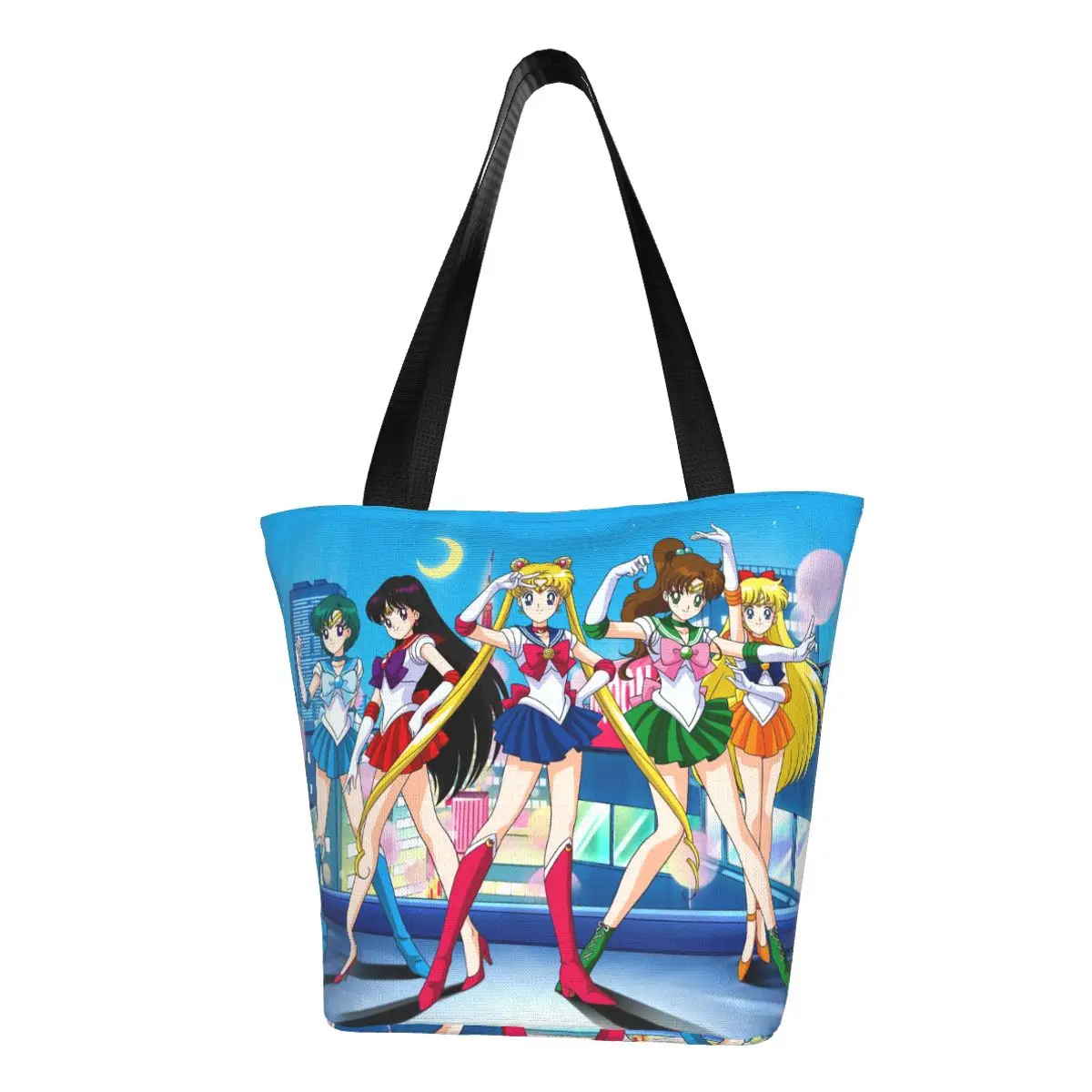 Cute Japan Cartoon Girls Moon Sailors Shopping Bags with Zipper Opening Aesthetic Graphic Design For Women Girl Fashion Handbags
Cute Japan Cartoon Girls Moon Sailors Shopping Bags with Zipper Opening Aesthetic Graphic Design For Women Girl Fashion Handbags