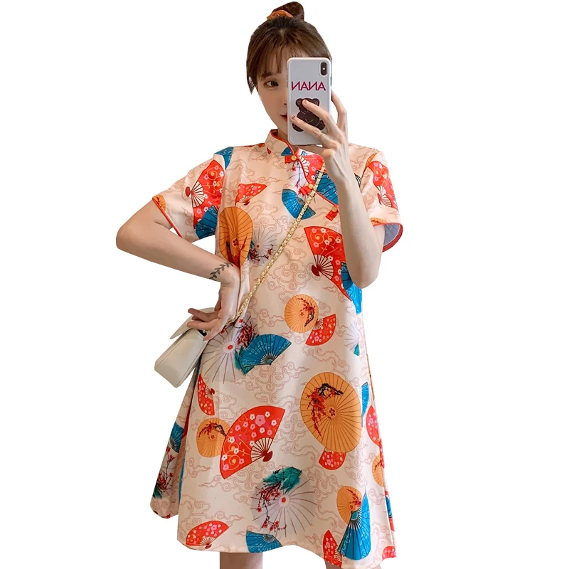 M-4XL Fashion Trend Modern Party Cheongsam Dress for Women Summer Loose Short Sleeve Qipao Traditional Chinese Clothes
M-4XL Fashion Trend Modern Party Cheongsam Dress for Women Summer Loose Short Sleeve Qipao Traditional Chinese Clothes