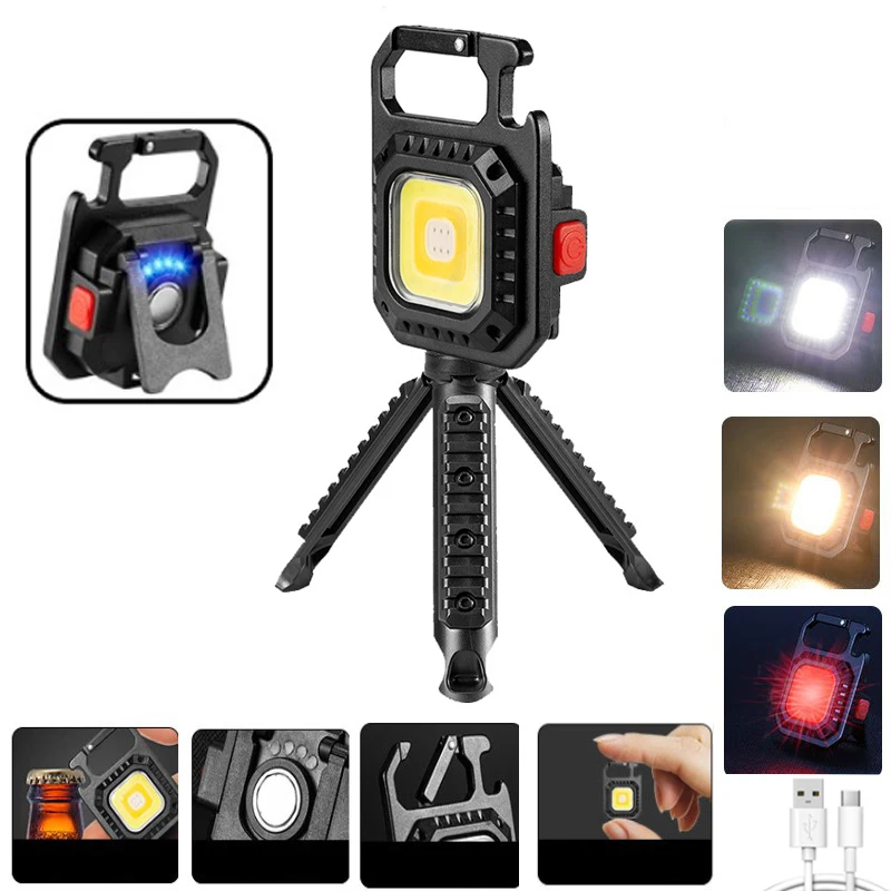 USB Rechargeable Portable 3 Colors COB LED Flashlight Work Light With Stand Pocket Lamp Flashlight Key Chain Outdoor Camping
USB Rechargeable Portable 3 Colors COB LED Flashlight Work Light With Stand Pocket Lamp Flashlight Key Chain Outdoor Camping