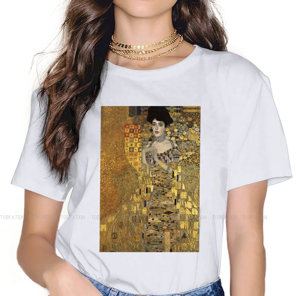 Adele Bloch-Bauer Women Tshirts Gustav Klimt Painting Aesthetic Vintage Female Clothing Oversized Cotton Graphic Streetwear
Adele Bloch-Bauer Women Tshirts Gustav Klimt Painting Aesthetic Vintage Female Clothing Oversized Cotton Graphic Streetwear