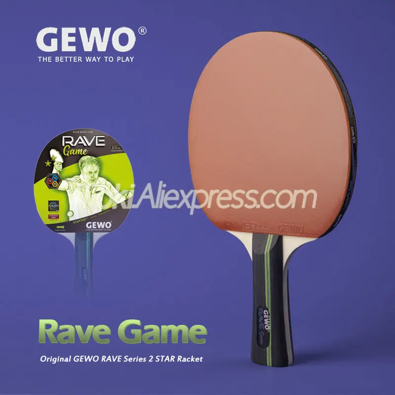 Оригинальная ракетка для настольного тенниса GEWO RAVE GAME 2 звезды, предварительно собранная ракетка для пинг-понга
Оригинальная ракетка для настольного тенниса GEWO RAVE GAME 2 звезды, предварительно собранная ракетка для пинг-понга