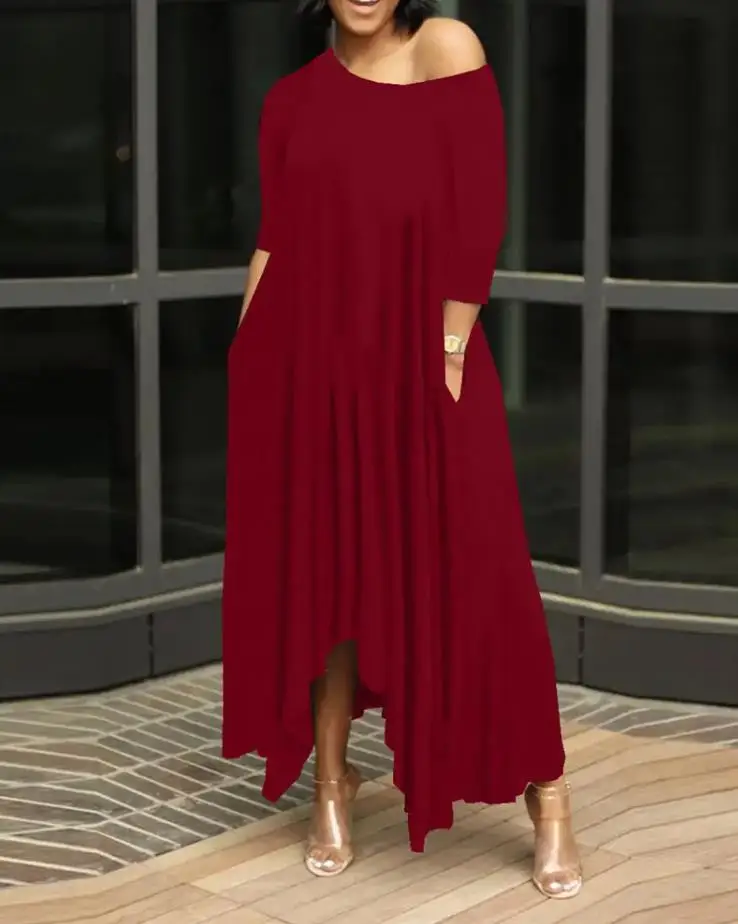 Dress For Women 2022 Autumn Casual Daily Oversized Female clothing Plain Pocket Detail Asymmetrical Maxi Dress
Dress For Women 2022 Autumn Casual Daily Oversized Female clothing Plain Pocket Detail Asymmetrical Maxi Dress