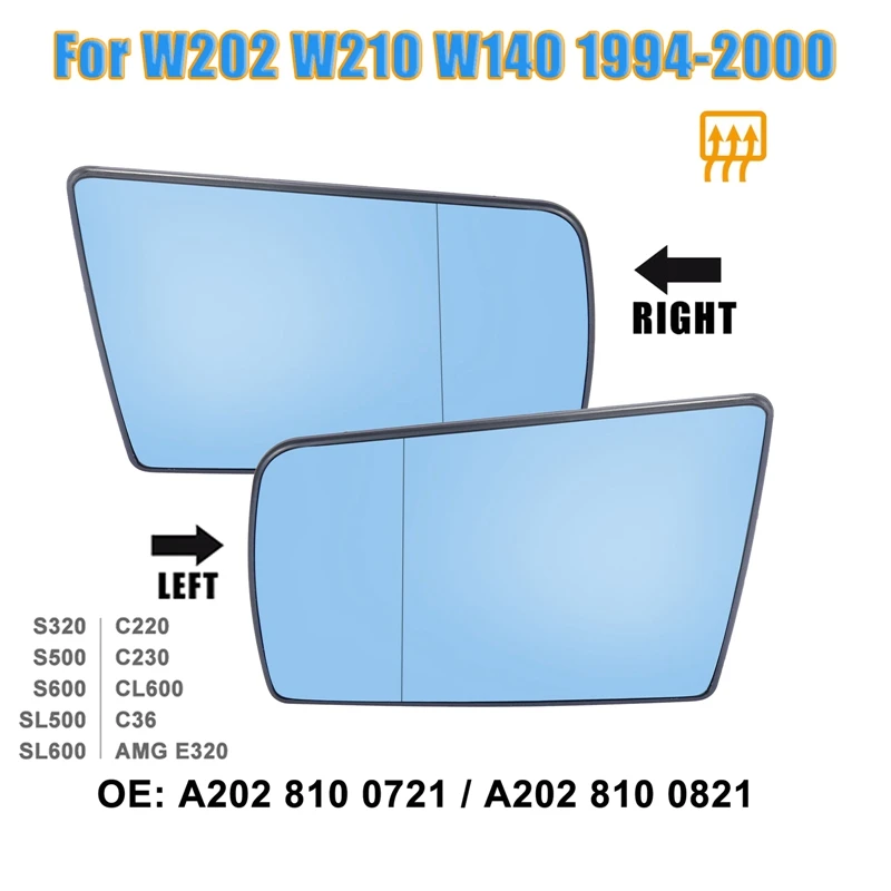 Left Side Side Wing Mirror Glass Heated with Backing Plate for Mercedes-Benz C W202 E W210 S W140 1994-2000
Left Side Side Wing Mirror Glass Heated with Backing Plate for Mercedes-Benz C W202 E W210 S W140 1994-2000