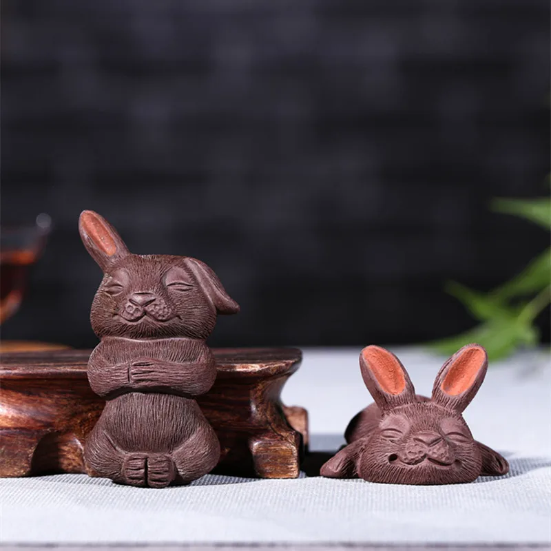 Chinese Purple Clay Tea Pet Handmade Rabbit Model Statue Ornaments Sculpture Tea Figurine Desktop Crafts Tea Set Decoration
Chinese Purple Clay Tea Pet Handmade Rabbit Model Statue Ornaments Sculpture Tea Figurine Desktop Crafts Tea Set Decoration