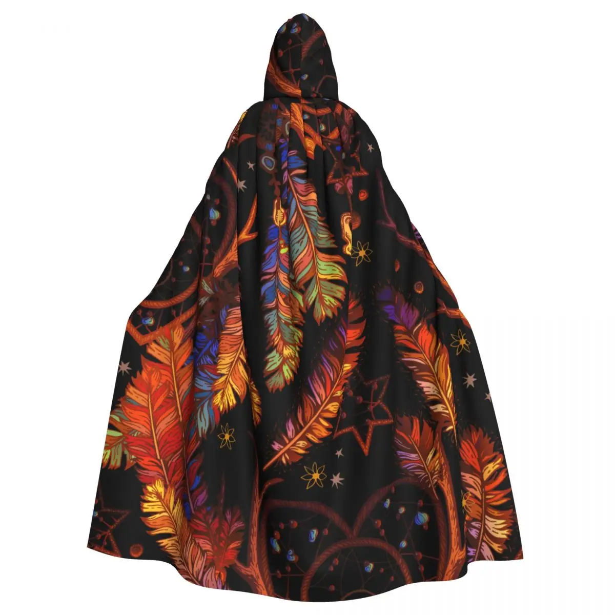 

Adult Cloak Cape Hooded Tribal Boho Dream Catcher Medieval Costume Witch Wicca Vampire Elf Purim Carnival Party