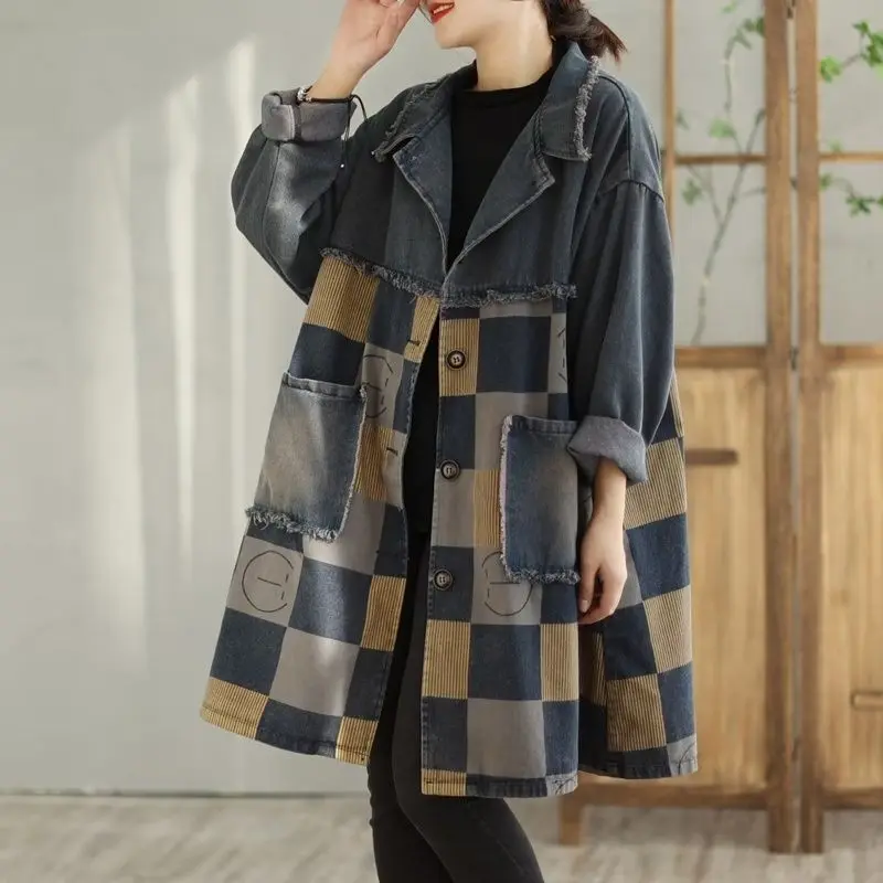 New Oversized Streetwear Vintage Women Denim Jacket Trench Coat Casual Print Coat Korean Fashion Cardigan
New Oversized Streetwear Vintage Women Denim Jacket Trench Coat Casual Print Coat Korean Fashion Cardigan