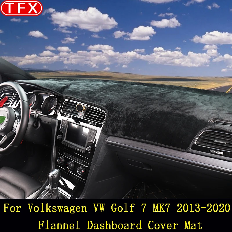 

Фланелевый чехол на приборную панель автомобиля для Volkswagen Vw Golf 7 Mk7 Golf 2013-2020 Golf7, коврик для приборной панели, коврик, ковер, анти-УФ, автомобильные аксессуары