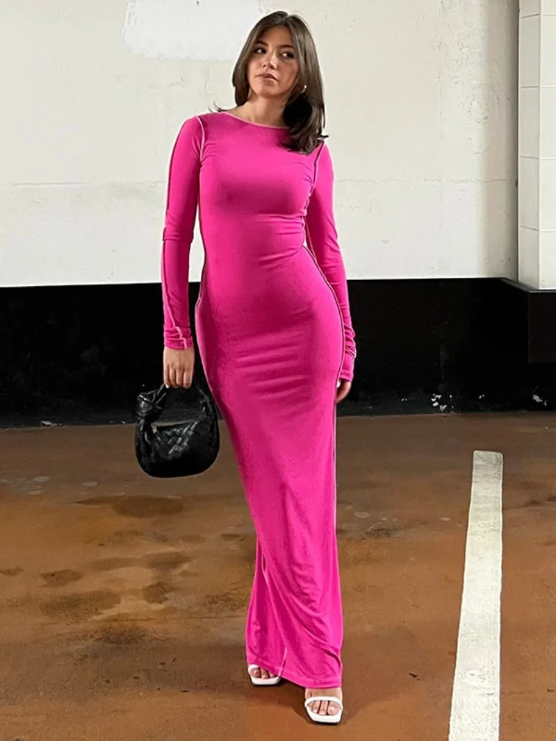 Hot Elegant Sexy O-neck Lace-up Backless Long Dress Streetwear Women's Bodycon Hollow Out High Slit Birthday Party Prom Dresses
Hot Elegant Sexy O-neck Lace-up Backless Long Dress Streetwear Women's Bodycon Hollow Out High Slit Birthday Party Prom Dresses