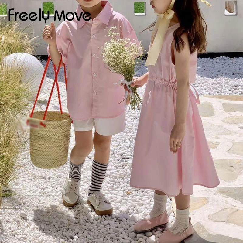 Freely Move Girls Dress Summer Shirt for Boys 2022 Pink Sleeveless Mid Calf Cotton Dress Girl Kids Casual Wear Boys Clothes
Freely Move Girls Dress Summer Shirt for Boys 2022 Pink Sleeveless Mid Calf Cotton Dress Girl Kids Casual Wear Boys Clothes