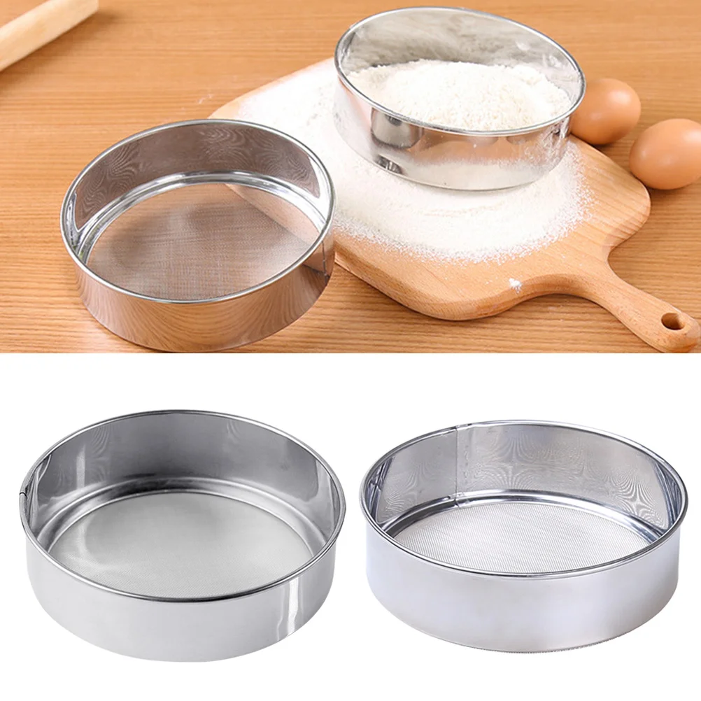 2pcs Fine Mesh Tamis Flour Sifters Stainless Steel Round Sifters Powder Flour Sieve Strainer with 60 Mesh and 40 Mesh
2pcs Fine Mesh Tamis Flour Sifters Stainless Steel Round Sifters Powder Flour Sieve Strainer with 60 Mesh and 40 Mesh