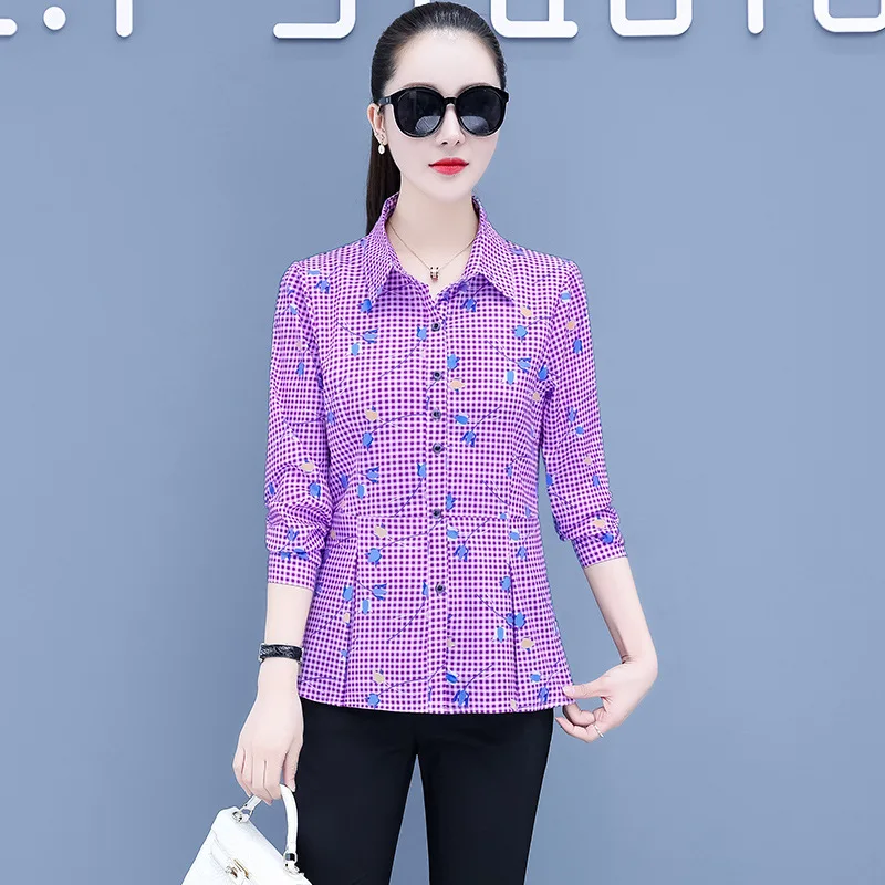 Korean Fashion Chiffon Women Shirts Purple Floral Office Lady Button Up Shirt Long Sleeve Ladies Tops Camisas De Mujer
Korean Fashion Chiffon Women Shirts Purple Floral Office Lady Button Up Shirt Long Sleeve Ladies Tops Camisas De Mujer