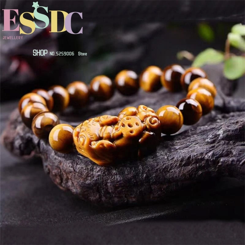 Wholesale Natural Yellow Tiger Eye Stone Pixiu Charm Fashion Men's Single Circle Bracelet DIY Beads Jewelry
Wholesale Natural Yellow Tiger Eye Stone Pixiu Charm Fashion Men's Single Circle Bracelet DIY Beads Jewelry