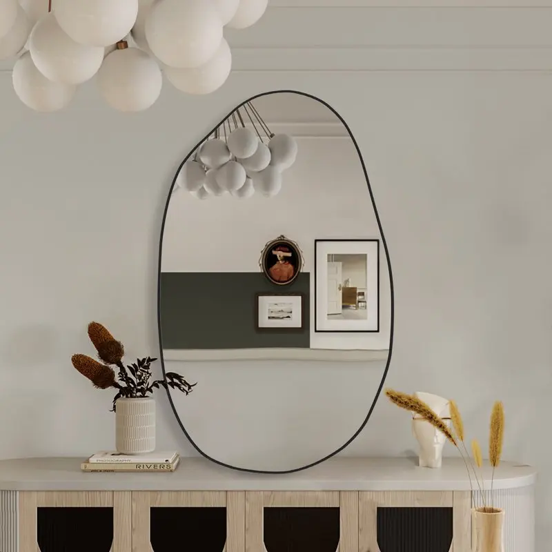 Wall Mirror, 33.5 x 20.5 Irregular Mirror, Black Bathroom Wall Mounted Mirror, Entrance Mirror Vanity Mirror
Wall Mirror, 33.5 x 20.5 Irregular Mirror, Black Bathroom Wall Mounted Mirror, Entrance Mirror Vanity Mirror