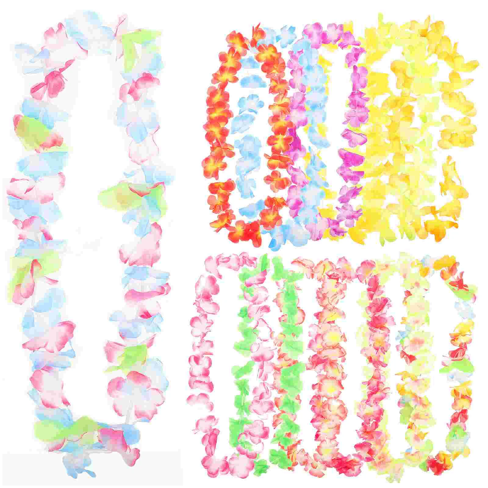 

50PCS Hawaiian Leis Luau Party Supplies Dance Garland Flower Leis for Tropical Luau Hawaiian Party ( Assorted Color )
