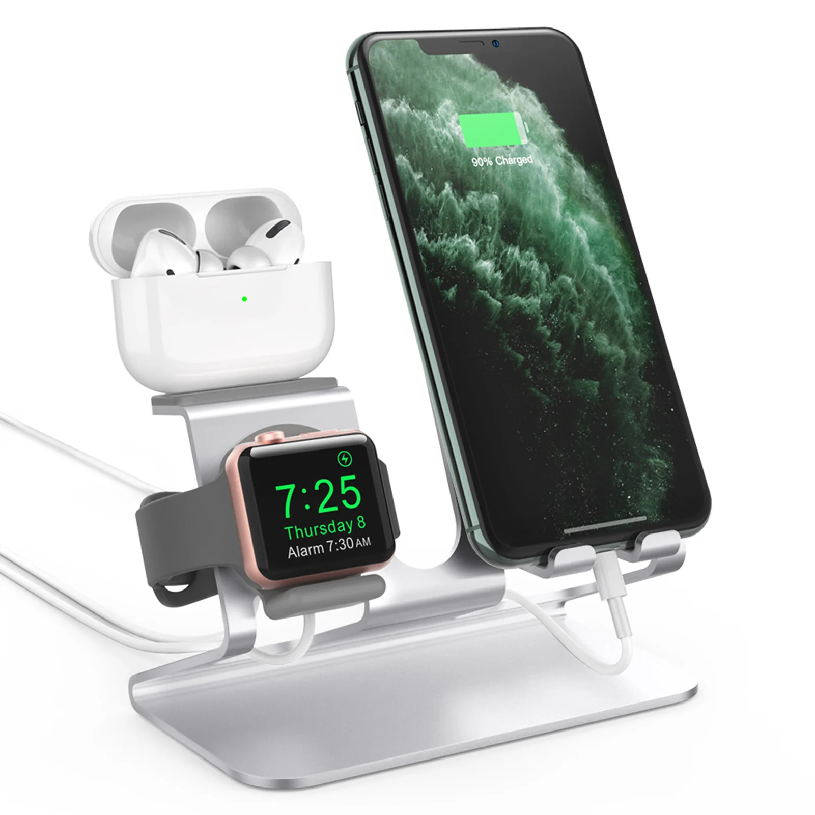 For AirPods IWatch ForIPhone 3 In 1 Fast Charger Stand Non-slip Aluminum Alloy Charging Dock Station ForApple Smart Device
For AirPods IWatch ForIPhone 3 In 1 Fast Charger Stand Non-slip Aluminum Alloy Charging Dock Station ForApple Smart Device