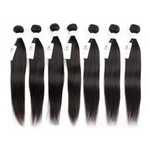 Natural Black Human Hair Bundles 1pc/ 3pcs/ 5pcs/ 7pcs Per Lot 12-22 Inch Remy Indian Hair Double Weft Bone Straight Extensions