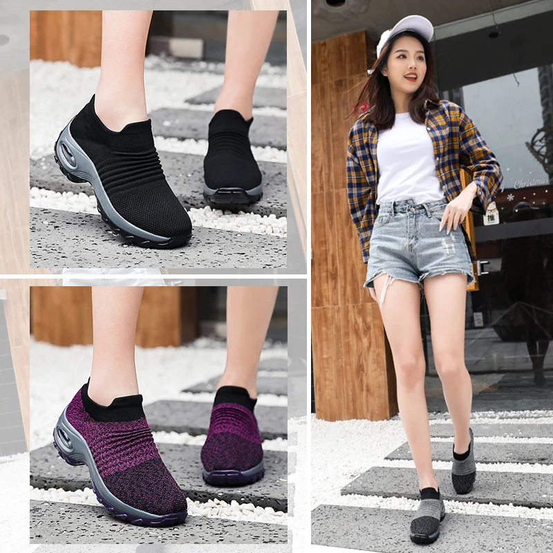 Women's Walking Shoes Fashion Air Cushion Thick Bottom Sneakers Slip-on Lightweight Breathable Casual Outdoor Shoes
Women's Walking Shoes Fashion Air Cushion Thick Bottom Sneakers Slip-on Lightweight Breathable Casual Outdoor Shoes