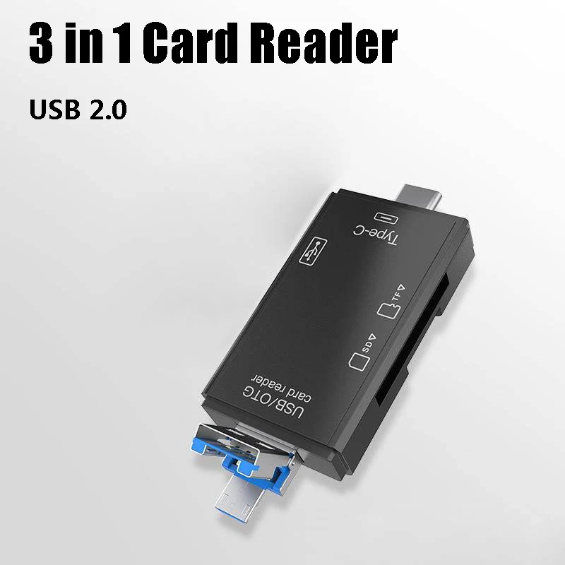 3 в 1 кардридер SD USB C Тип флэш-накопитель 2 0 TF/Mirco смарт-кардридер адаптер |