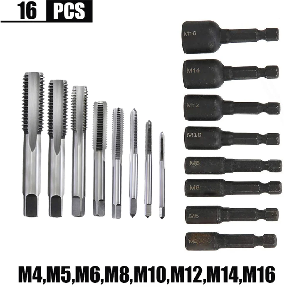 6.35mm Hex Shank Thread Tap Socket Adapter M4-M14 HSS Straight Fluted Screw Tap For Machine Tapping Manufacturing Threading Tool
6.35mm Hex Shank Thread Tap Socket Adapter M4-M14 HSS Straight Fluted Screw Tap For Machine Tapping Manufacturing Threading Tool