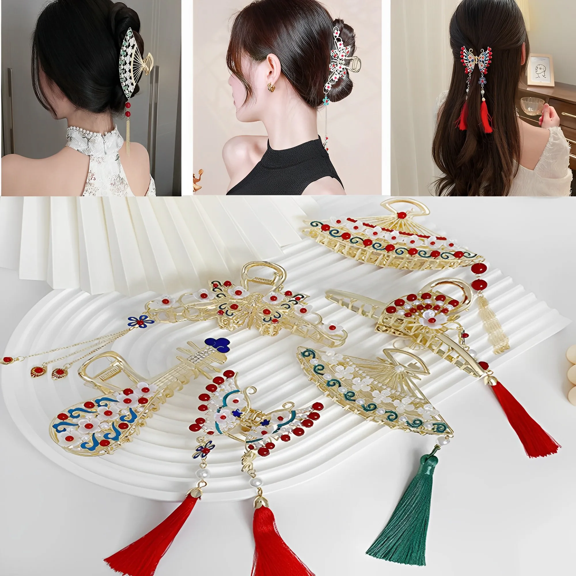 Creative Chinese Style Flower Hair Claws Shark Clip For Women Girls Tassel Hanfu Hair Clip Headwear Elegent Hair Accessories
Creative Chinese Style Flower Hair Claws Shark Clip For Women Girls Tassel Hanfu Hair Clip Headwear Elegent Hair Accessories