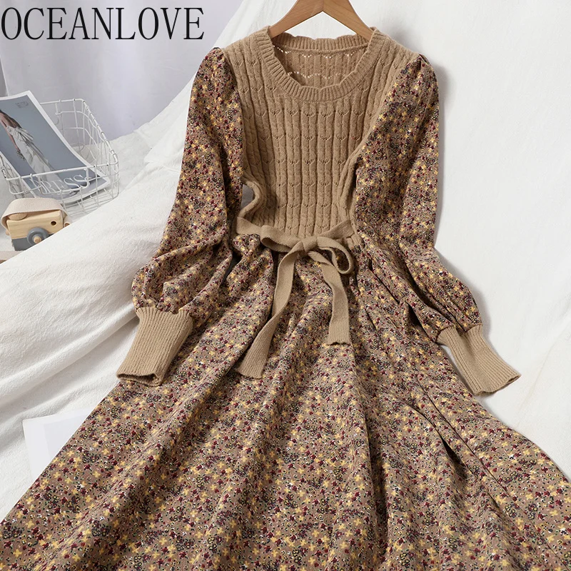 Oceanlove Corduroy Floral Women Dresses Vintage Knitted Patchwork Vestidos De Mujer 2022 Sweet Korean Long Dress A-line 19079
Oceanlove Corduroy Floral Women Dresses Vintage Knitted Patchwork Vestidos De Mujer 2022 Sweet Korean Long Dress A-line 19079