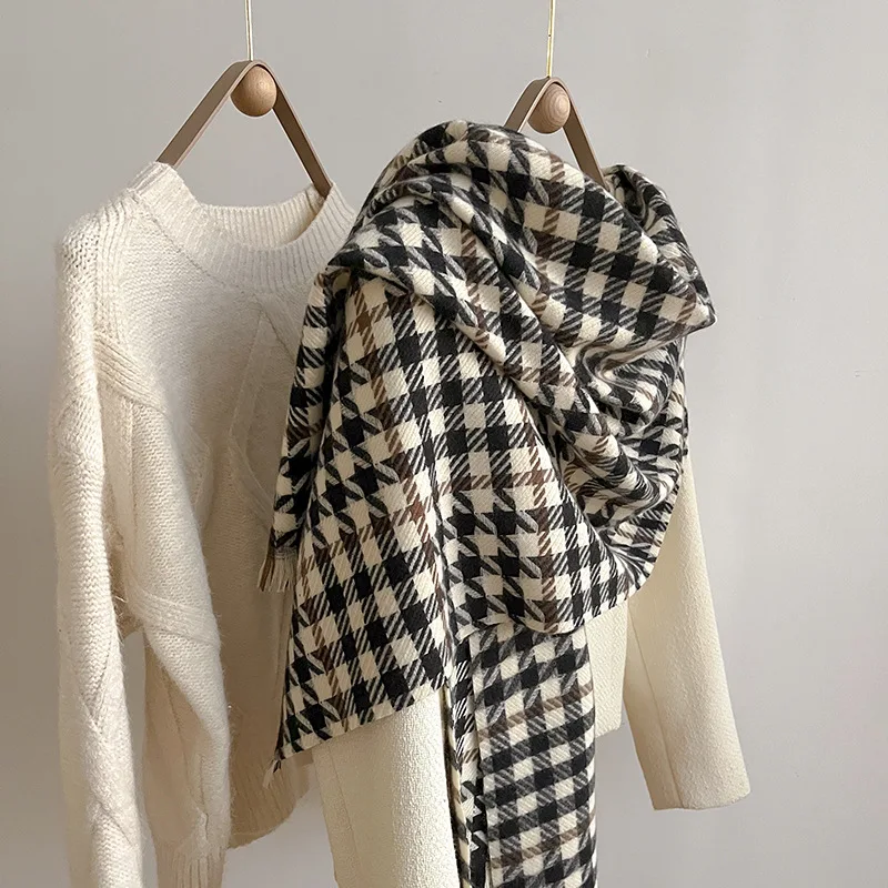 Winter Thick Warm Scarf Houndstooth Design Print Women Cashmere Pashmina Shawl Lady Wrap Scarves Knitted Female Foulard Blanket
Winter Thick Warm Scarf Houndstooth Design Print Women Cashmere Pashmina Shawl Lady Wrap Scarves Knitted Female Foulard Blanket